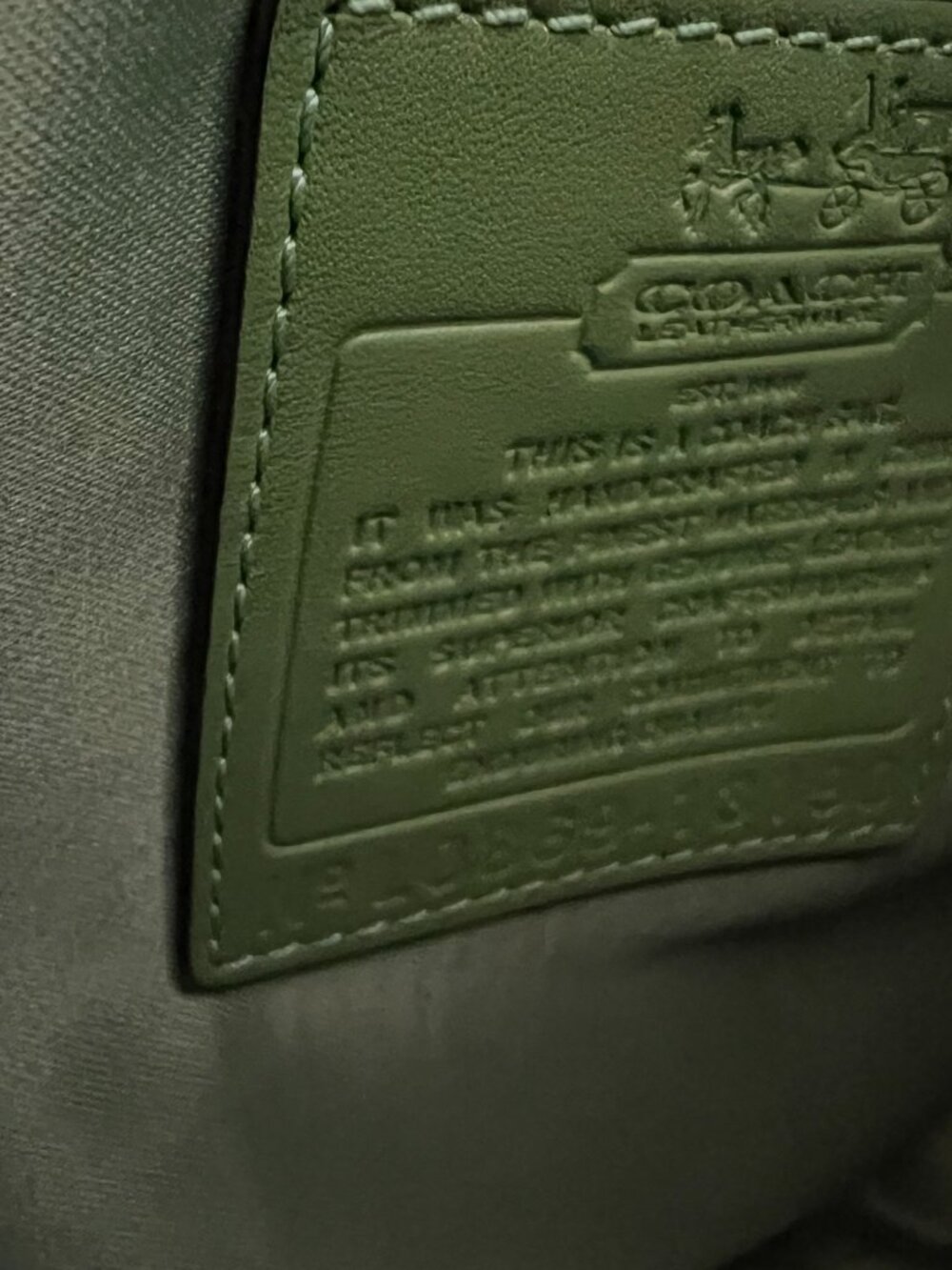 Coach Green Signature Heritage Satchel (Model 13190), - Picture 7 of 7